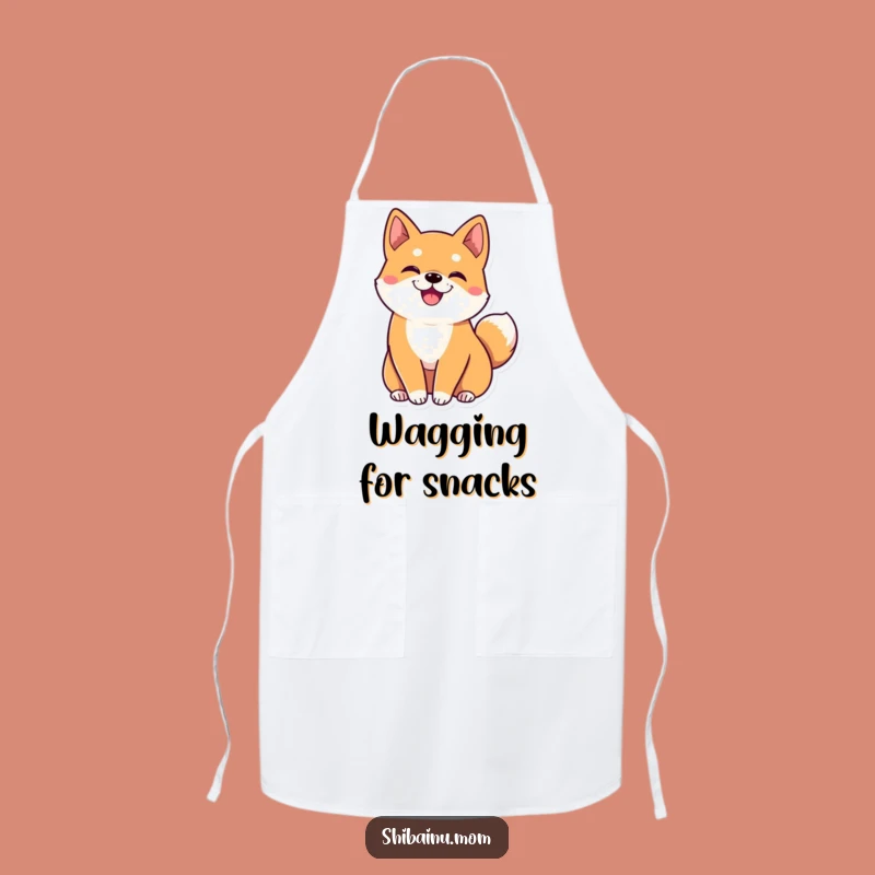 Funny Kawaii Shiba Inu Apron: Big Ears, Wiggling Tail, Kitchen Dog Accessory