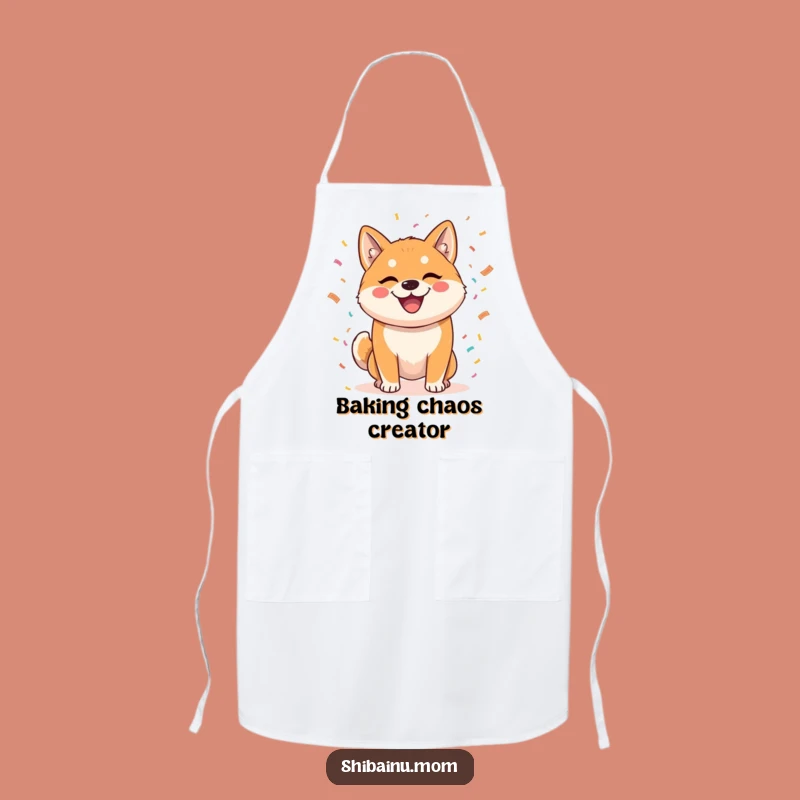 Funny Shiba Inu Confetti Apron - Chef's Festive Kitchen Accessory Gift