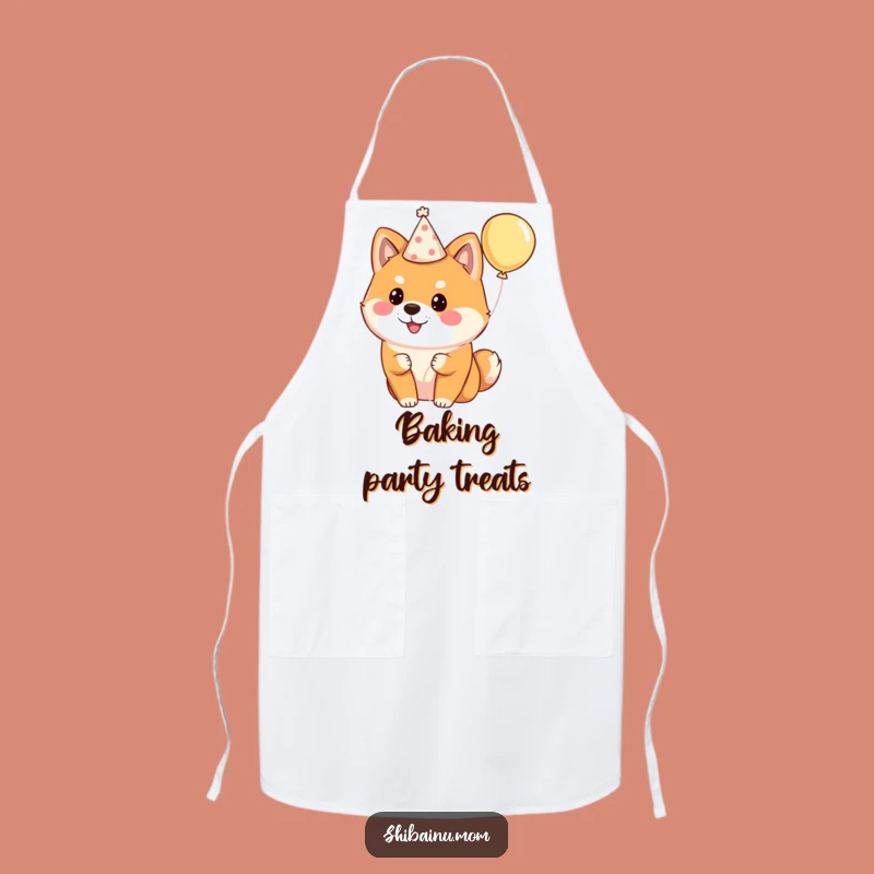 Funny Shiba Inu Party Apron: Host with Canine Cheer!