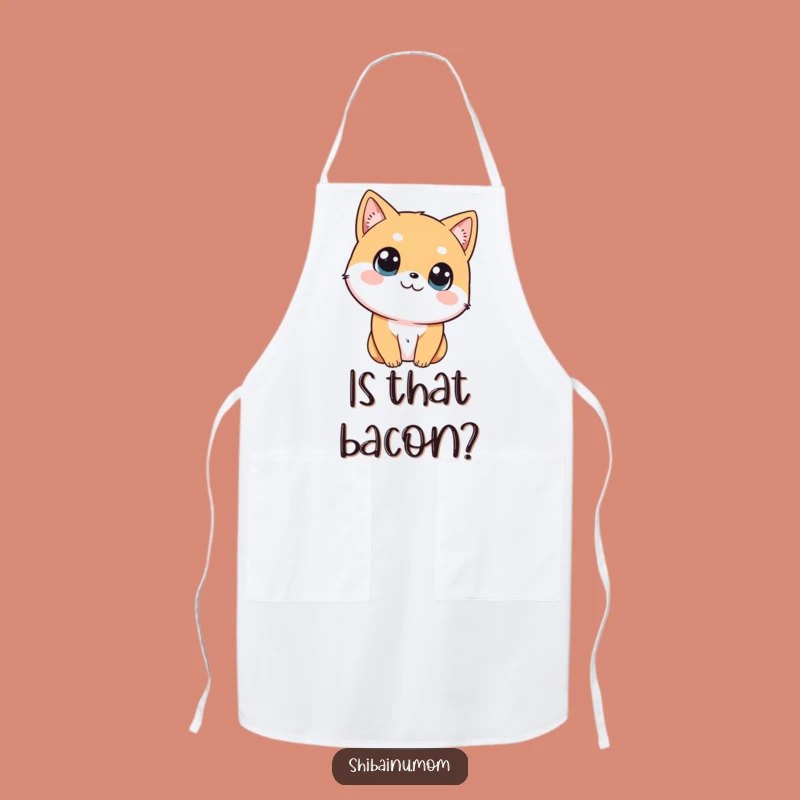 Funny Shibainu Head Tilt Apron, Curious Dog Kitchen Wear, Perfect Funny Gift