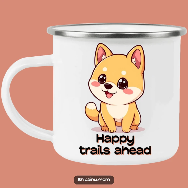 Durable Funny Kawaii Shiba Inu Camping Mug: Happy Wagging Tail, Outdoor Gift