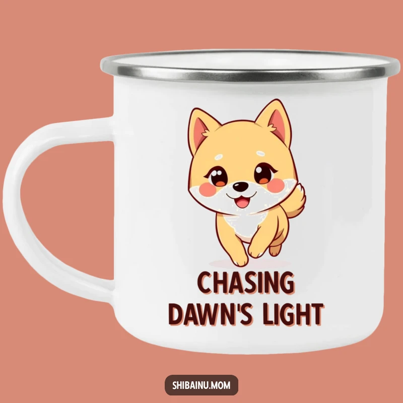 Durable Funny Shiba Inu Big Eyes Winking Tail Chase Camping Mug, Outdoor Humorous Gift