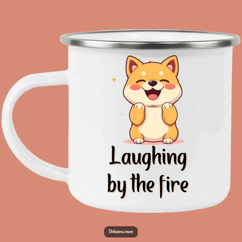 Durable Funny Kawaii Shiba Inu Laughing Mug: Paws Up Joy, Outdoor Gift