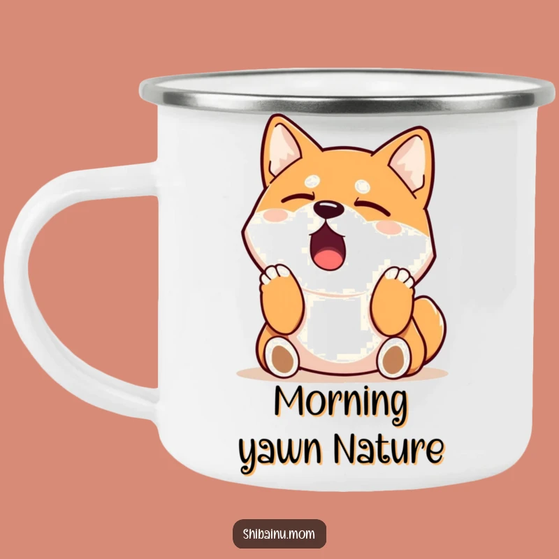 Funny Sleepy Shiba Inu Camping Mug - Outdoor Yawning Dog Cup
