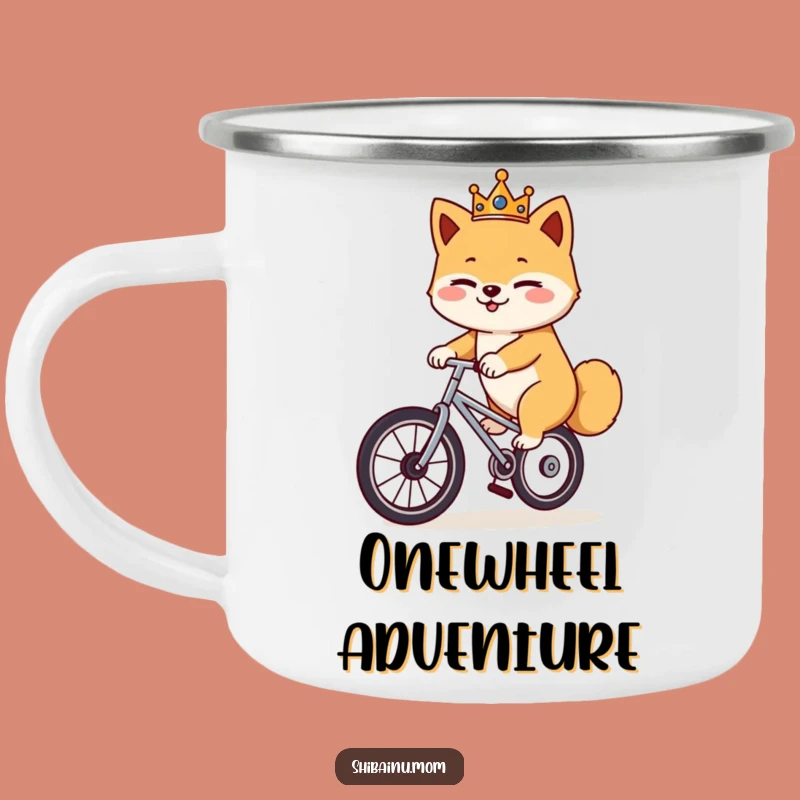 Funny Shiba Inu Unicycle Camping Mug: Royal Outdoor Cup, Hilarious Gift