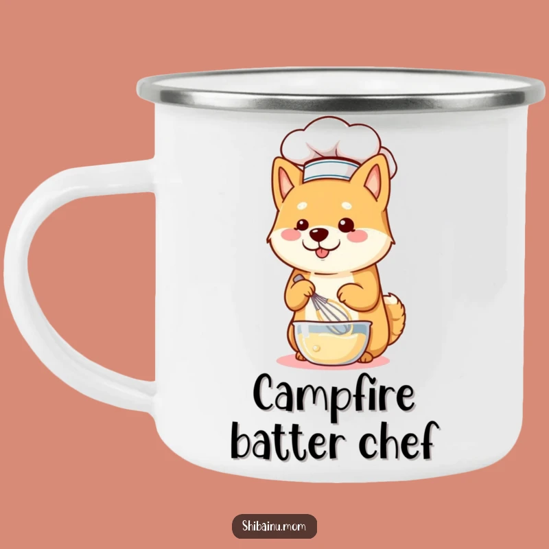 Shiba Inu Chef Whisking Camping Mug - Adventure in the Kitchen