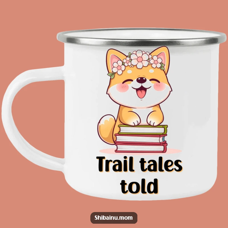 Funny Shiba Inu Flower Crown Camping Mug - Giggle Outdoors Gift