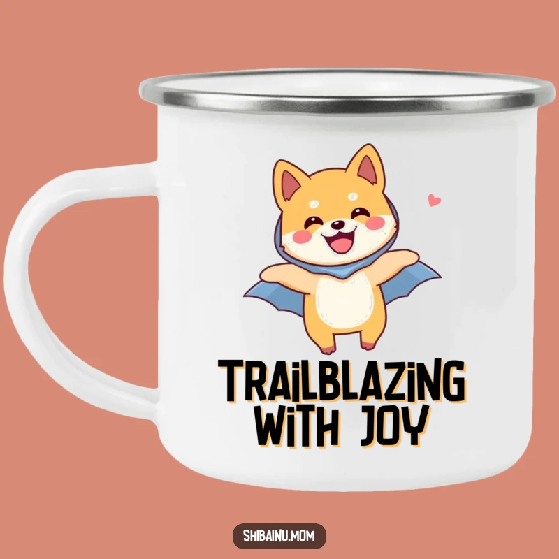 Funny Shiba Inu Camping Mug: Flying Hero's Trail Brew