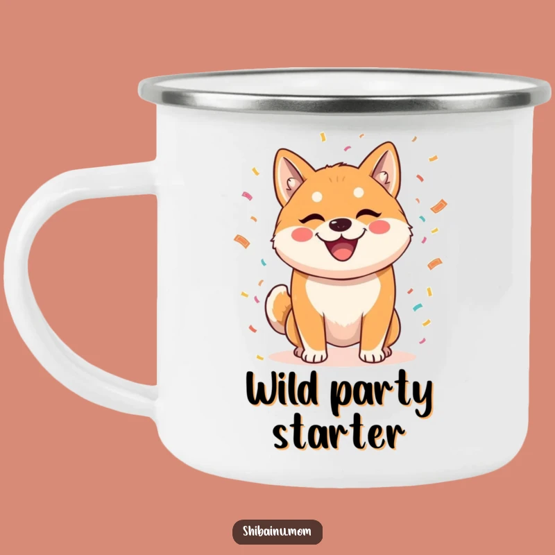 Funny Shiba Inu Confetti Camping Mug - Durable & Festive Outdoor Gift