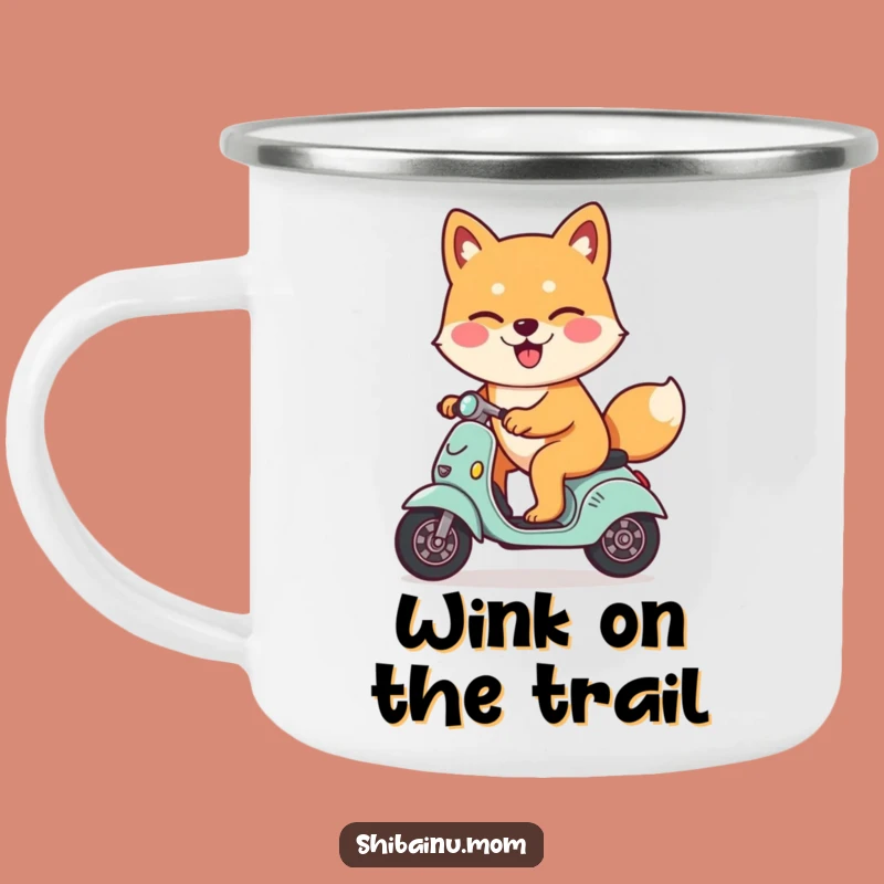 Durable Funny Shiba Inu Scooter Camping Mug - Outdoor Dog Art, Gift