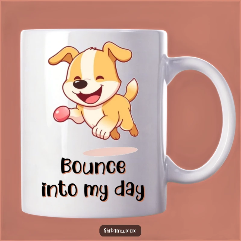 Funny Dog Mug: Happy Pup Bounding After Ball, a Joyful Gift