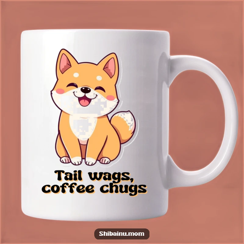 Funny Kawaii Shiba Inu Mug: Big Ears, Wiggling Tail, Adorable Dog Gift