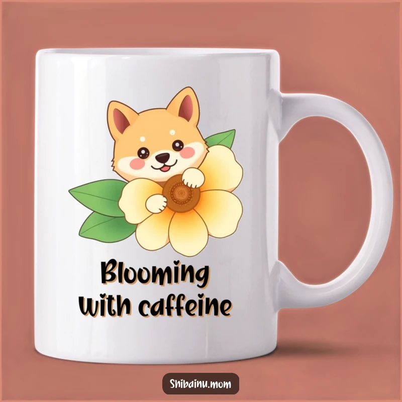 Funny Shiba Inu Flower Mug: Peek-a-Boo, Cute Dog, Surprise Gift