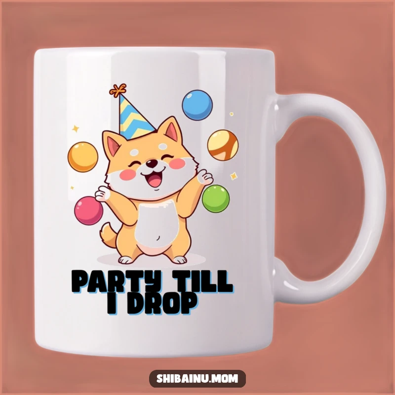 Funny Shiba Inu Party Mug - Juggling Pup Excitement Gift