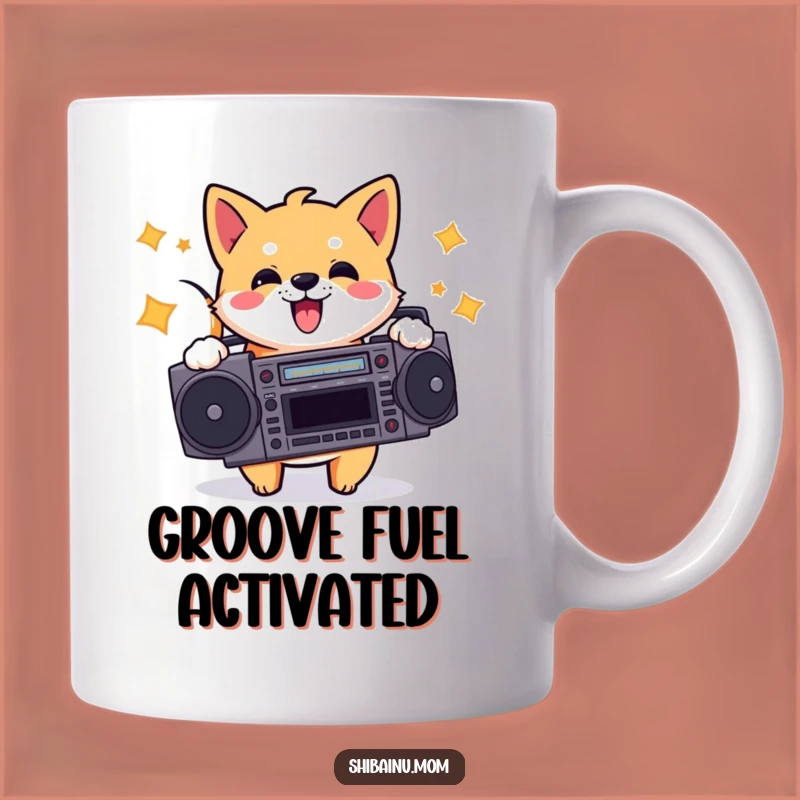 Funny Shiba Inu Boombox Mug - Groovy Pup Gift for Music Lovers