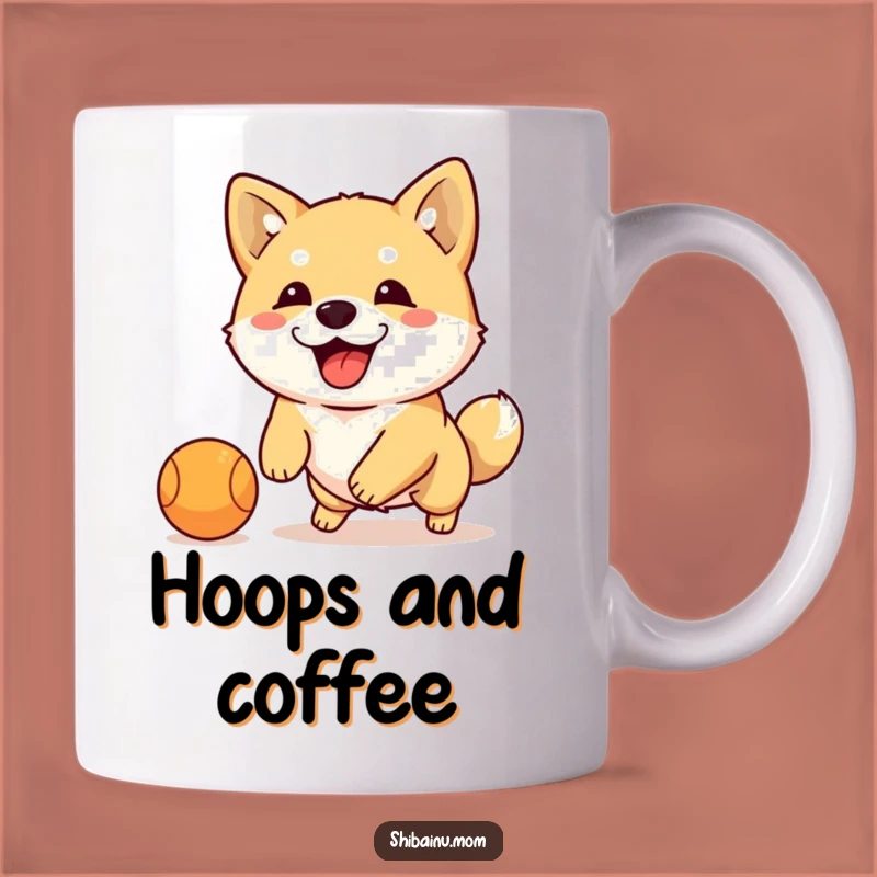 Funny Shiba Inu Dribbling Ball Mug: Floppy Ears Dog, Perfect Gift