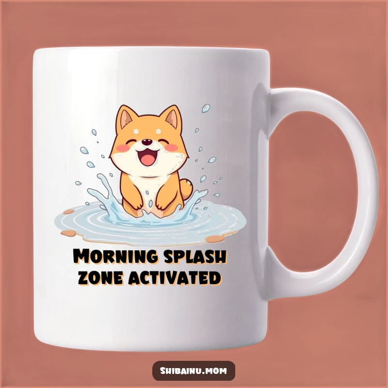 Funny Joyful Shiba Inu Puddle Splash Mug - Hilarious Dog Lover Gift