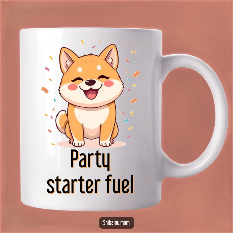 Funny Shiba Inu Confetti Mug - Party Pup Gift for Grinning Dog Lovers
