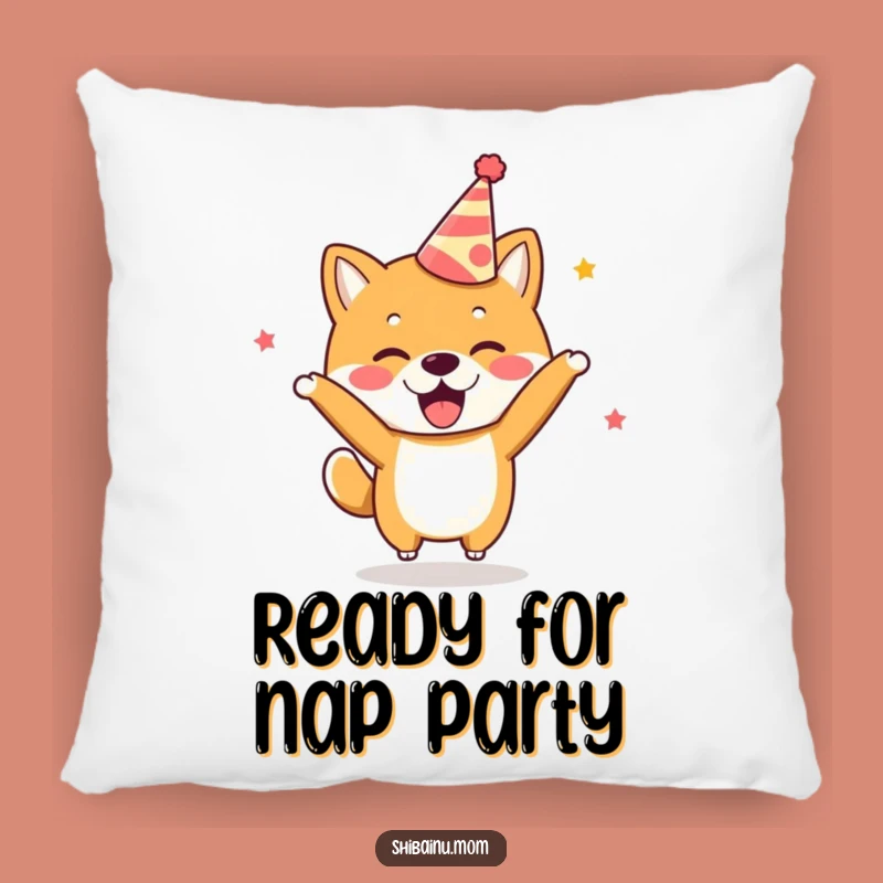 Cozy Funny Kawaii Shiba Inu Party Pillow: Excited Dog, Comfy Gift
