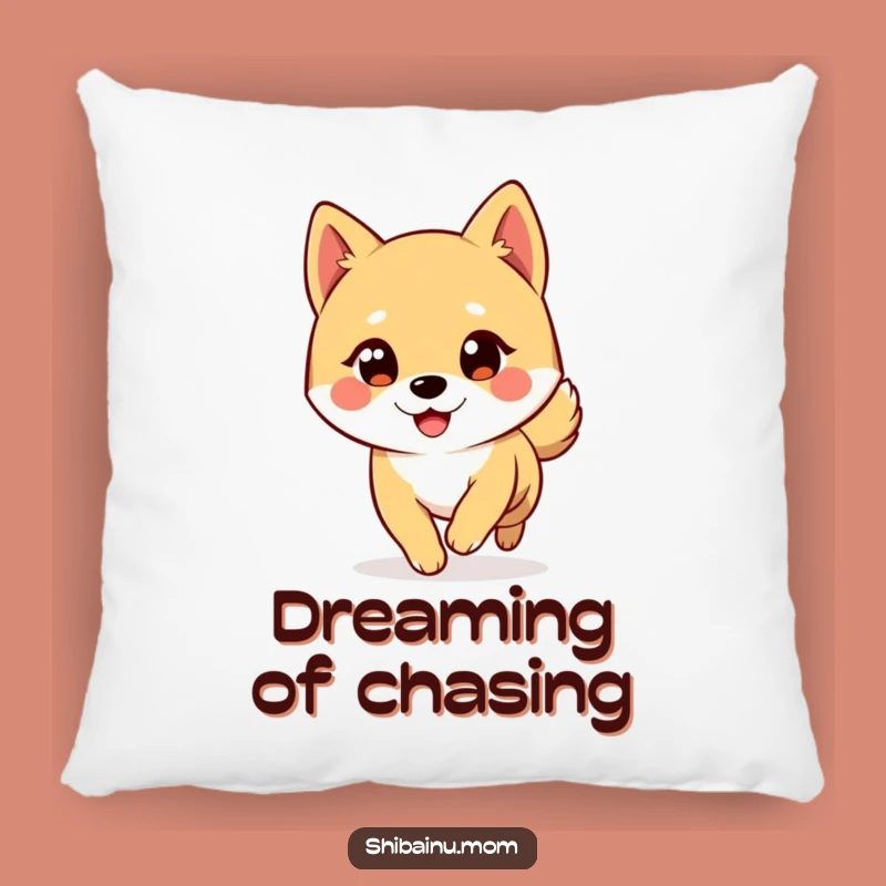 Comfy Funny Shiba Inu Big Eyes Winking Tail Chase Pillow, Soft Humorous Gift