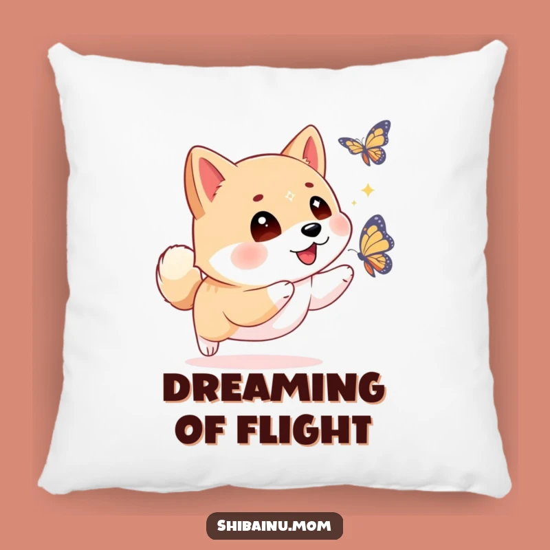 Funny Shiba Inu Butterfly Pillow: Sparkling Eyes, Cozy Chase, Accent Decor