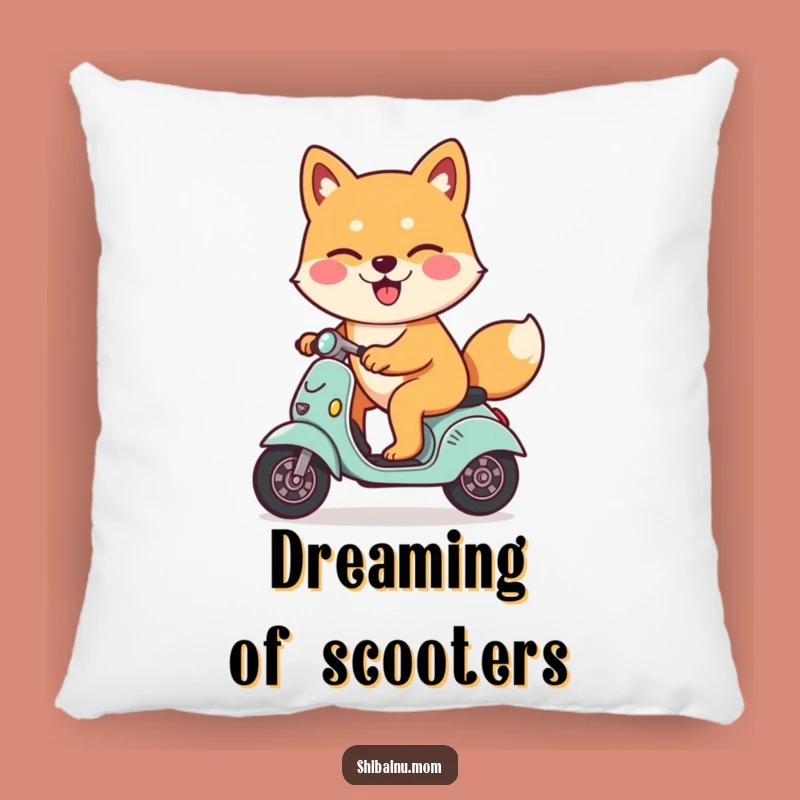 Cozy Funny Shiba Inu Scooter Pillow - Winking Dog Accent, Perfect Gift