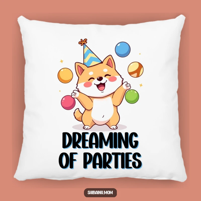 Funny Shiba Inu Party Pillow - Juggling Pup Comfort Gift