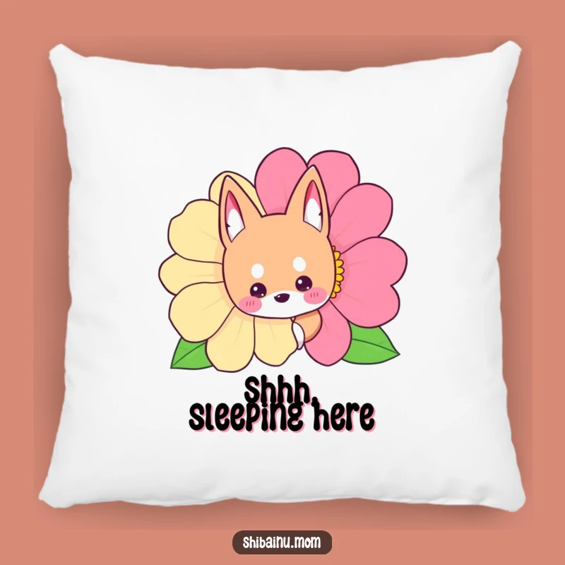 Funny Shibainu Flower Peek Pillow, Cozy Hidden Dog Cushion, Perfect Funny Gift