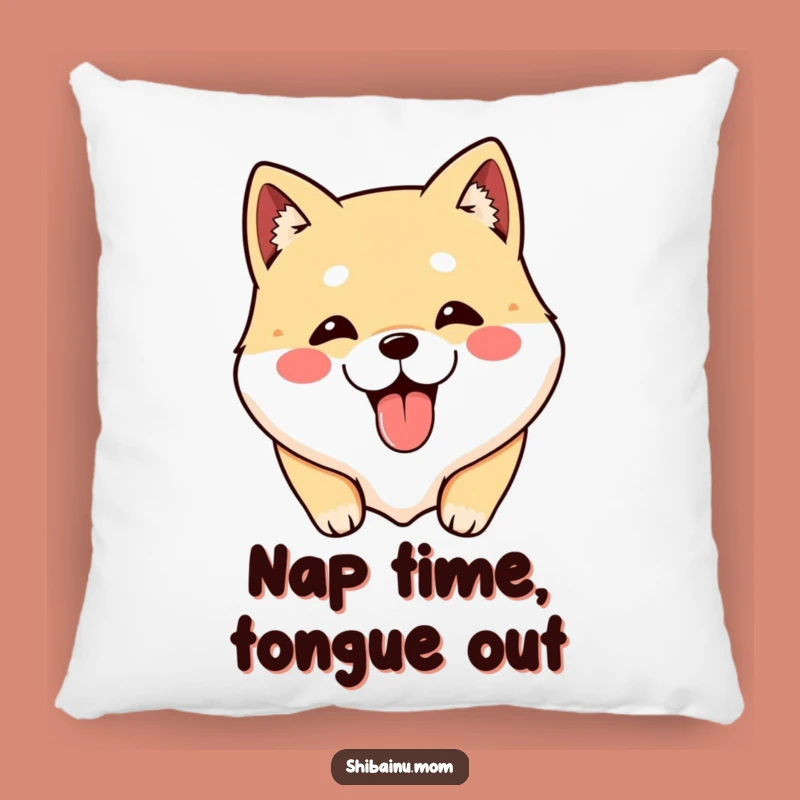 Funny Shibainu Tongue Out Pillow, Cozy Cute Dog Cushion, Perfect Funny Gift