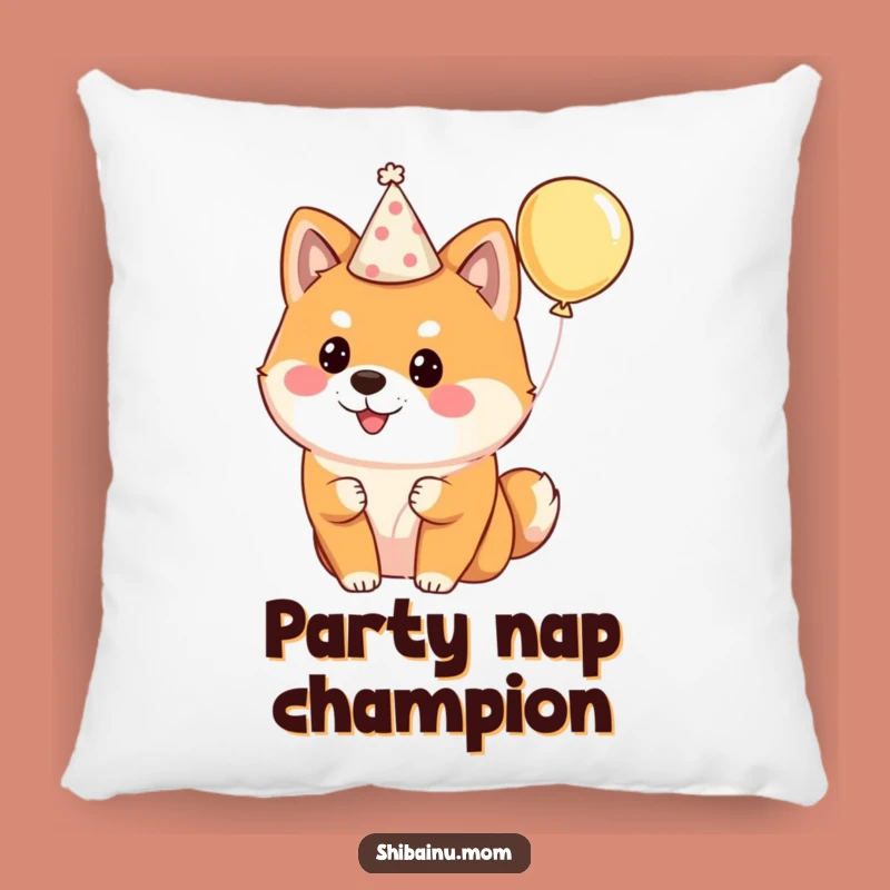 Funny Shiba Inu Party Pillow: Cozy Up with Festive Fun!