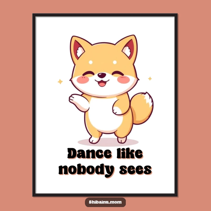 Funny Kawaii Shiba Inu Dance Digital Art: Floppy Eared Pup for Happy Decor!