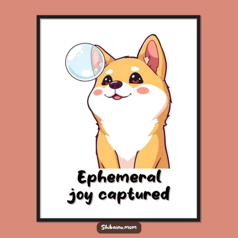 Funny Shiba Inu Bubble Digital Art: Cheerful Curiosity for Instant Joy