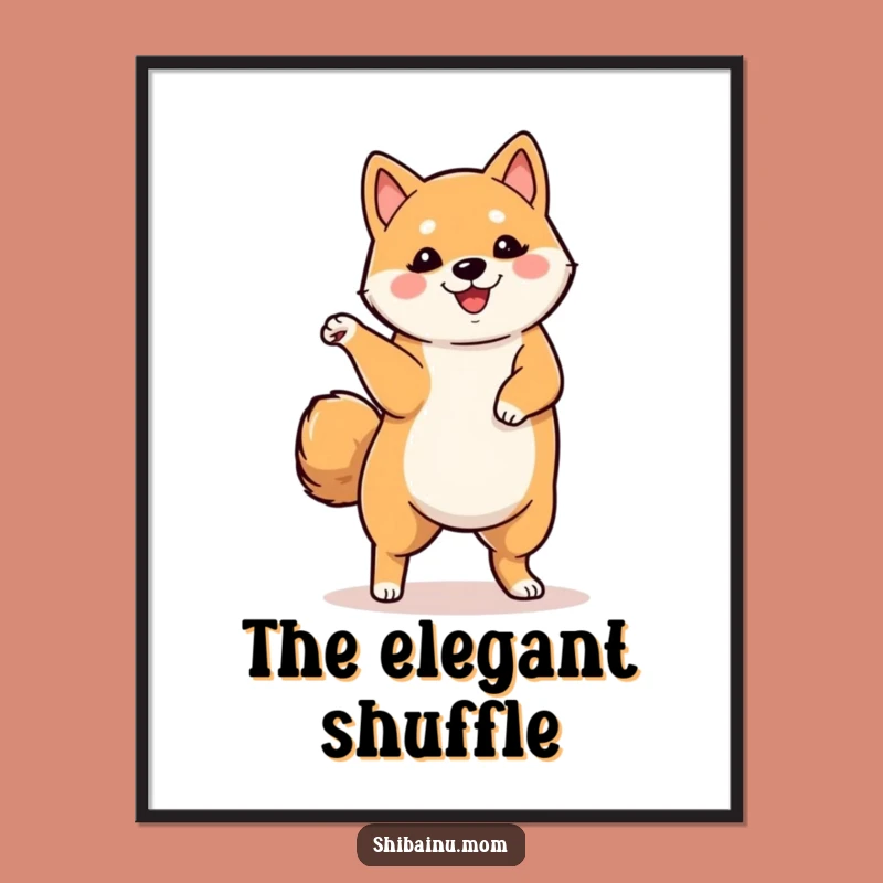 Funny Shiba Inu Dancing Digital Print - Instant Playful Wall Art Download
