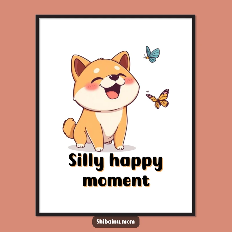Funny Surprised Shiba Inu Giggle Digital Art - Instant Whimsical Download