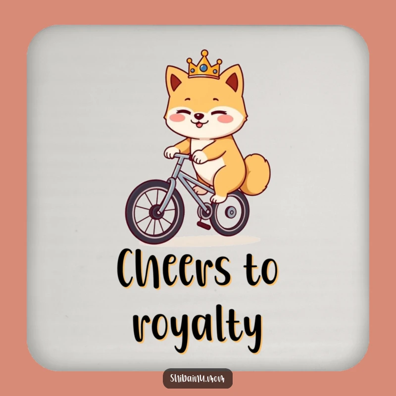 Funny Shiba Inu Unicycle Coaster: Royal Winking Drink Saver, Hilarious Gift