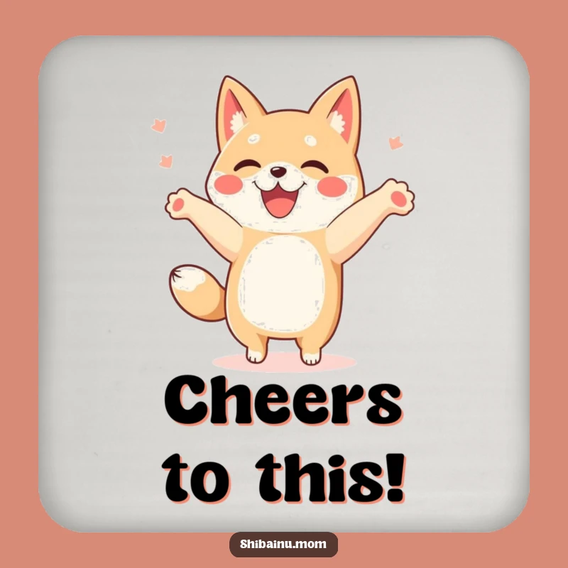 Funny Dancing Shibainu Coaster, Joyful Dog Drink Accessory, Perfect Funny Gift