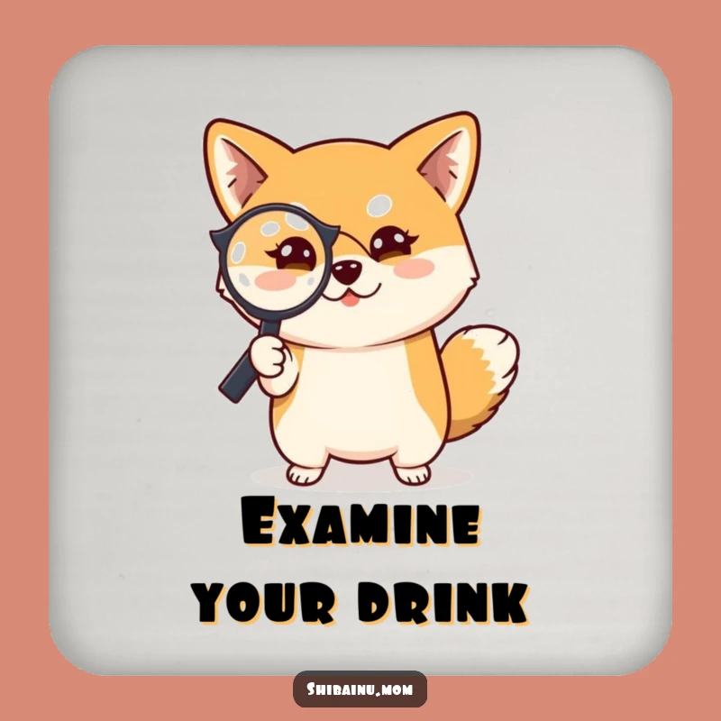 Funny Shiba Inu Coaster: Detective's Magnifying Drink Guard