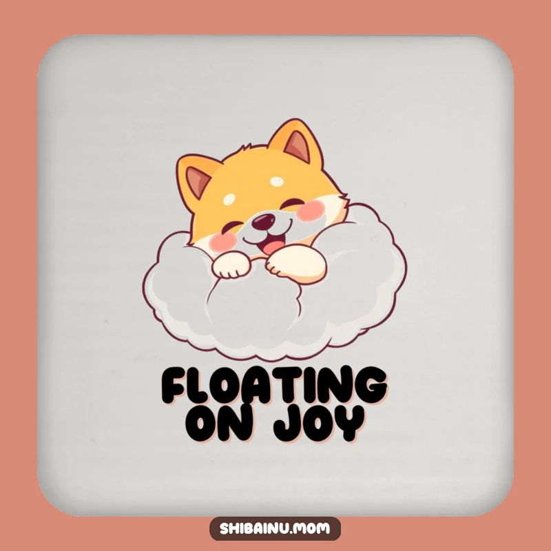 Funny Shiba Inu Cloud Hug Coaster - Protect Surfaces Dog Gift
