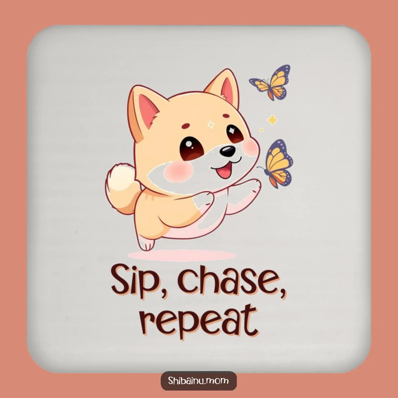 Funny Shiba Inu Butterfly Coasters: Sparkling Eyes, Protect Your Table