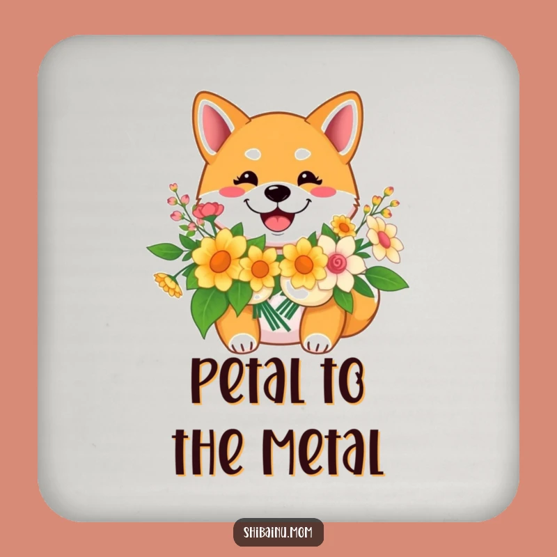 Funny Shiba Inu Flower Coaster: Happy Smiles for Your Table