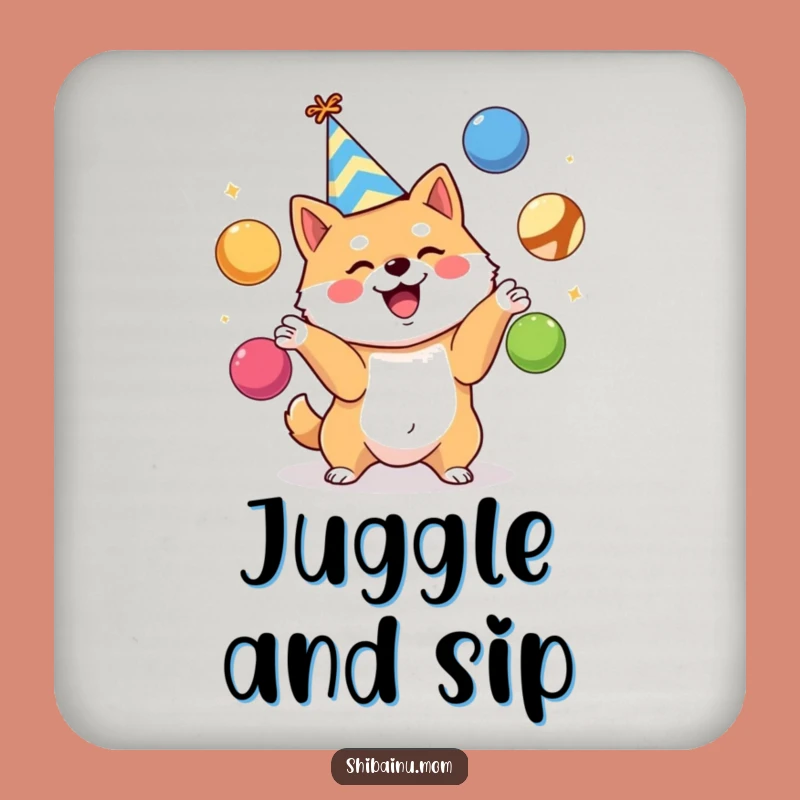 Funny Shiba Inu Party Coaster - Juggling Drink Protector Gift