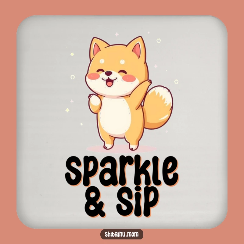 Funny Shiba Inu Dance Coaster: Sparkly Pooch, Jiggy Protection!