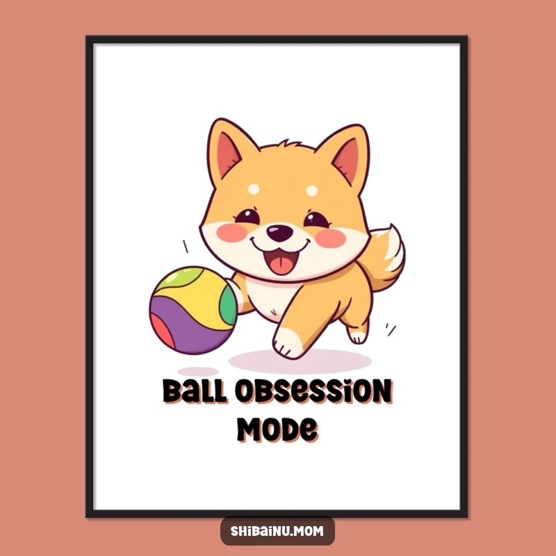 Funny Kawaii Shiba Inu Poster - Adorable Dog Artwork Gift