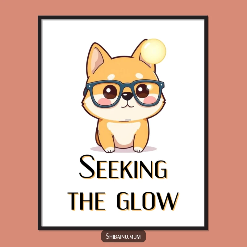 Funny Shiba Inu Orb Poster - Curious Art Print Gift