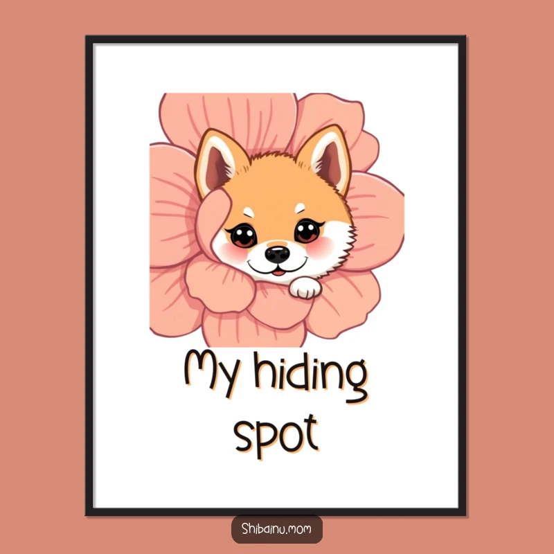 Funny Peeking Shiba Inu Poster: Add Adorable Charm to Your Walls!