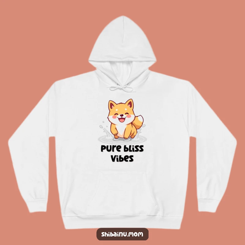 Cozy Funny Kawaii Shiba Inu Puddle Splash Hoodie: Warm & Whimsical Gift