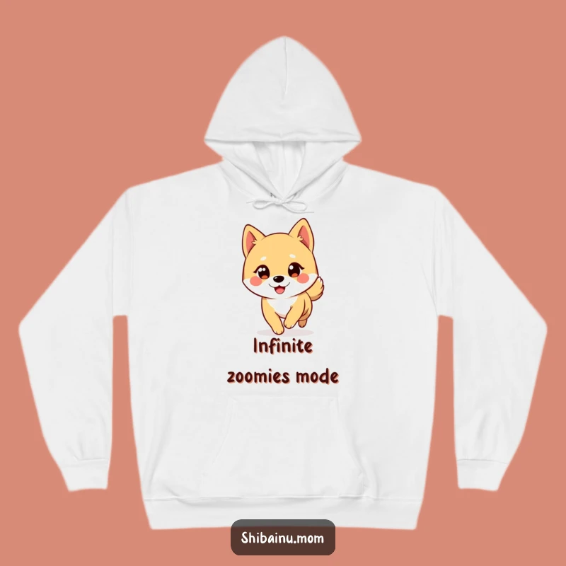 Cozy Funny Shiba Inu Big Eyes Winking Tail Chase Hoodie, Warm Humorous Gift