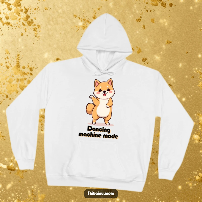 Funny hoodie featuring a Shiba Inu dancing with one leg lifted, offering a comfortable and playful way to showcase a love for dance.