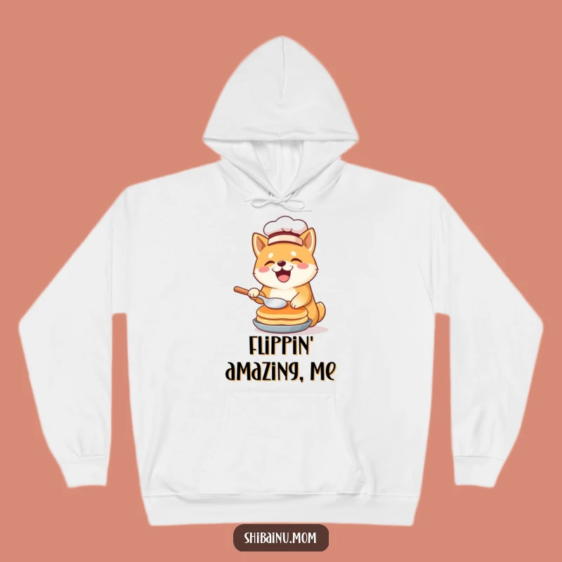 Funny Shiba Inu Chef Hoodie: Pancake Flip, Chef Hat, Cozy Kitchen Wear