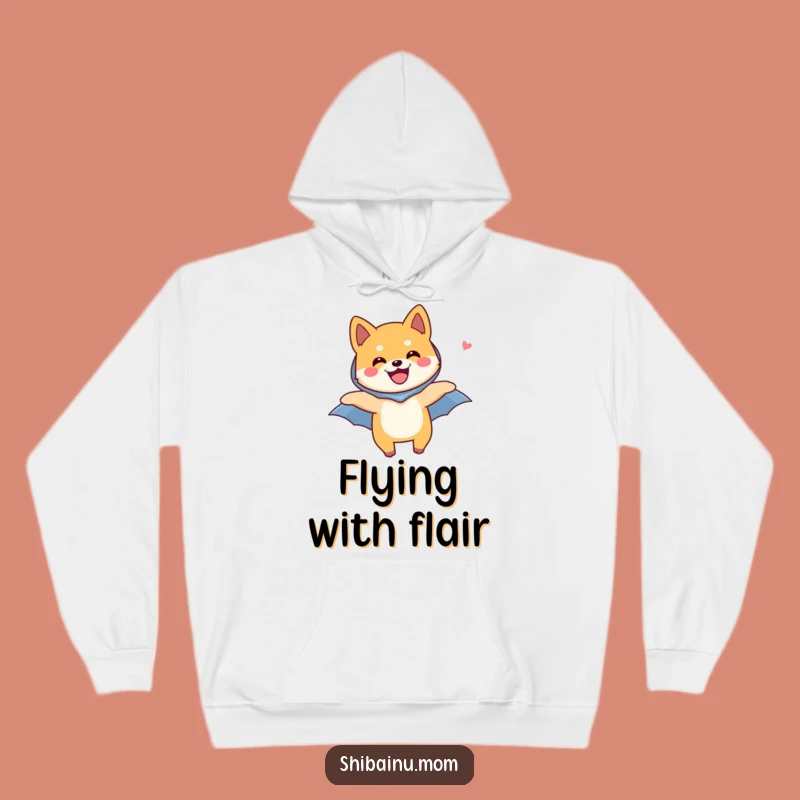 Funny Shiba Inu Super Pup Hoodie: Cozy Joyful Flight Gift